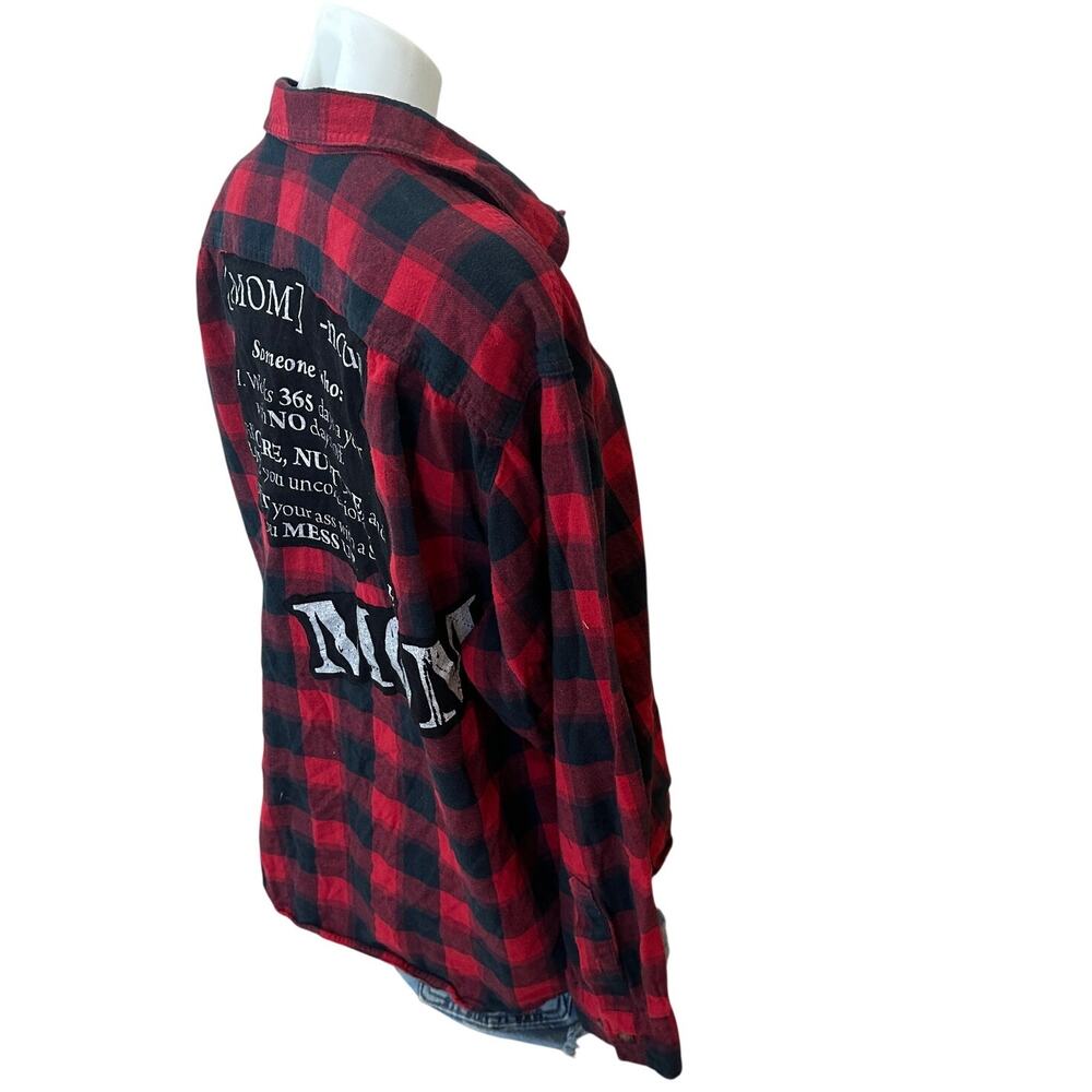Mom Definition Plaid Flannel Shirt XL Classic Oversized Unique Mother's Day Gift - Picture 3 of 6